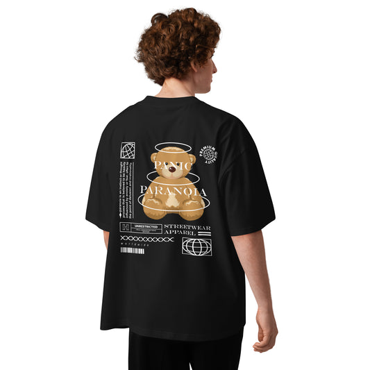 T-shirt col montant Panic Paranoia noir dos - grand ourson Panic Paranoia
