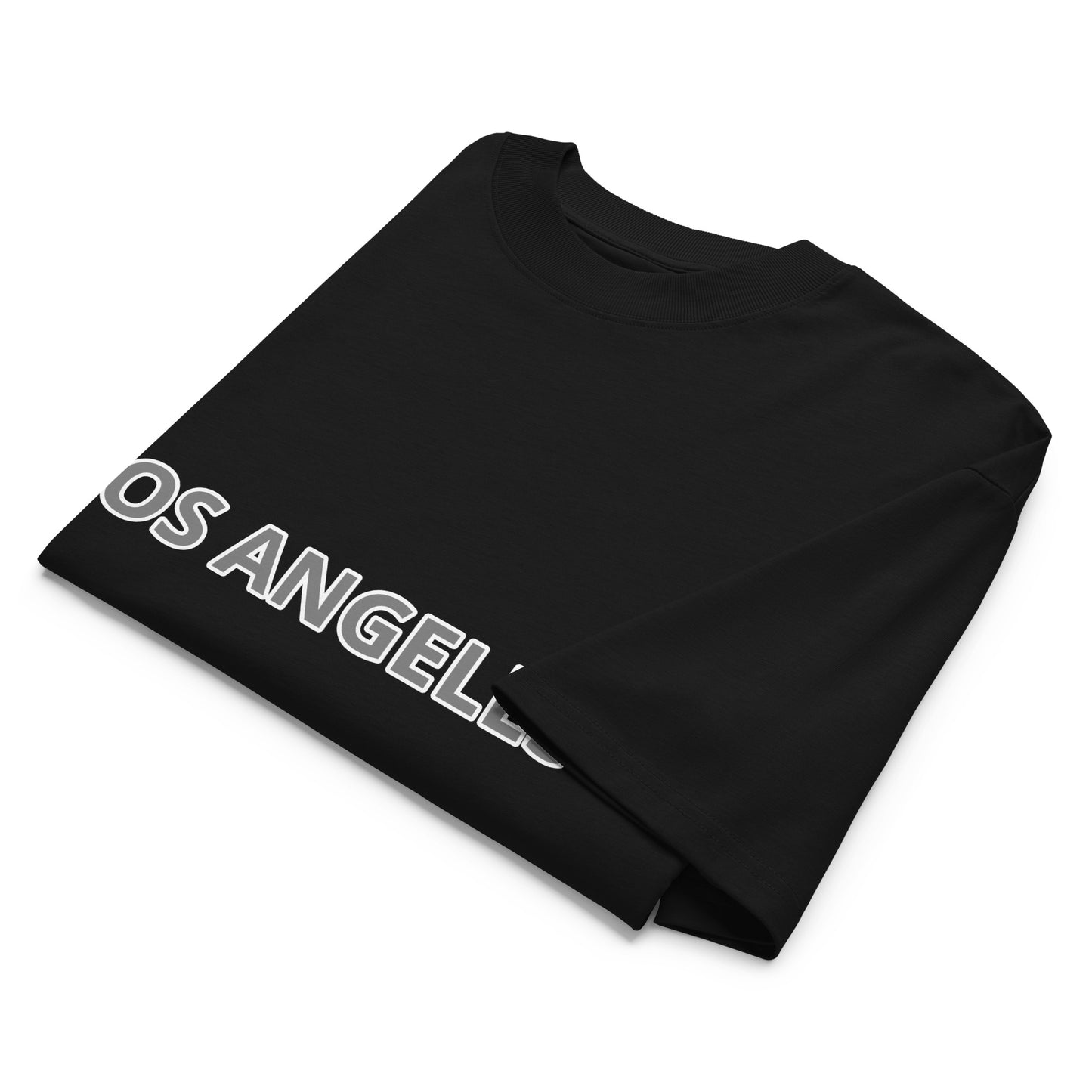T-shirt oversize Los Angeles Superior Noir plié - logo Los Angeles imprimé sur la poitrine