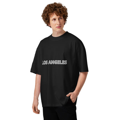 T-shirt oversize Los Angeles Superior Noir face - logo Los Angeles imprimé sur la poitrine