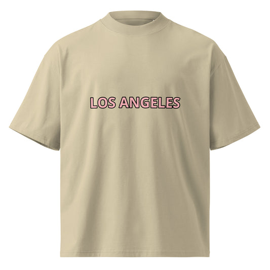 T-shirt oversize col montant Los Angeles Pierre face - logo Los Angeles imprimé sur la poitrine