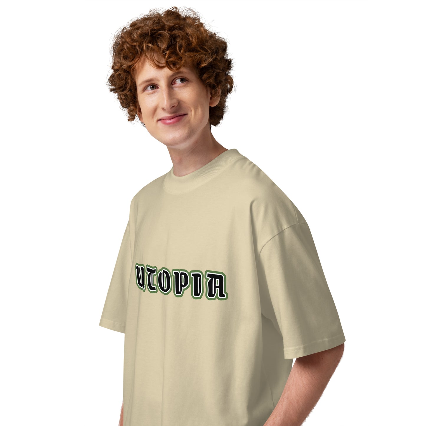 T-shirt oversize Utopia pierre - profil gauche