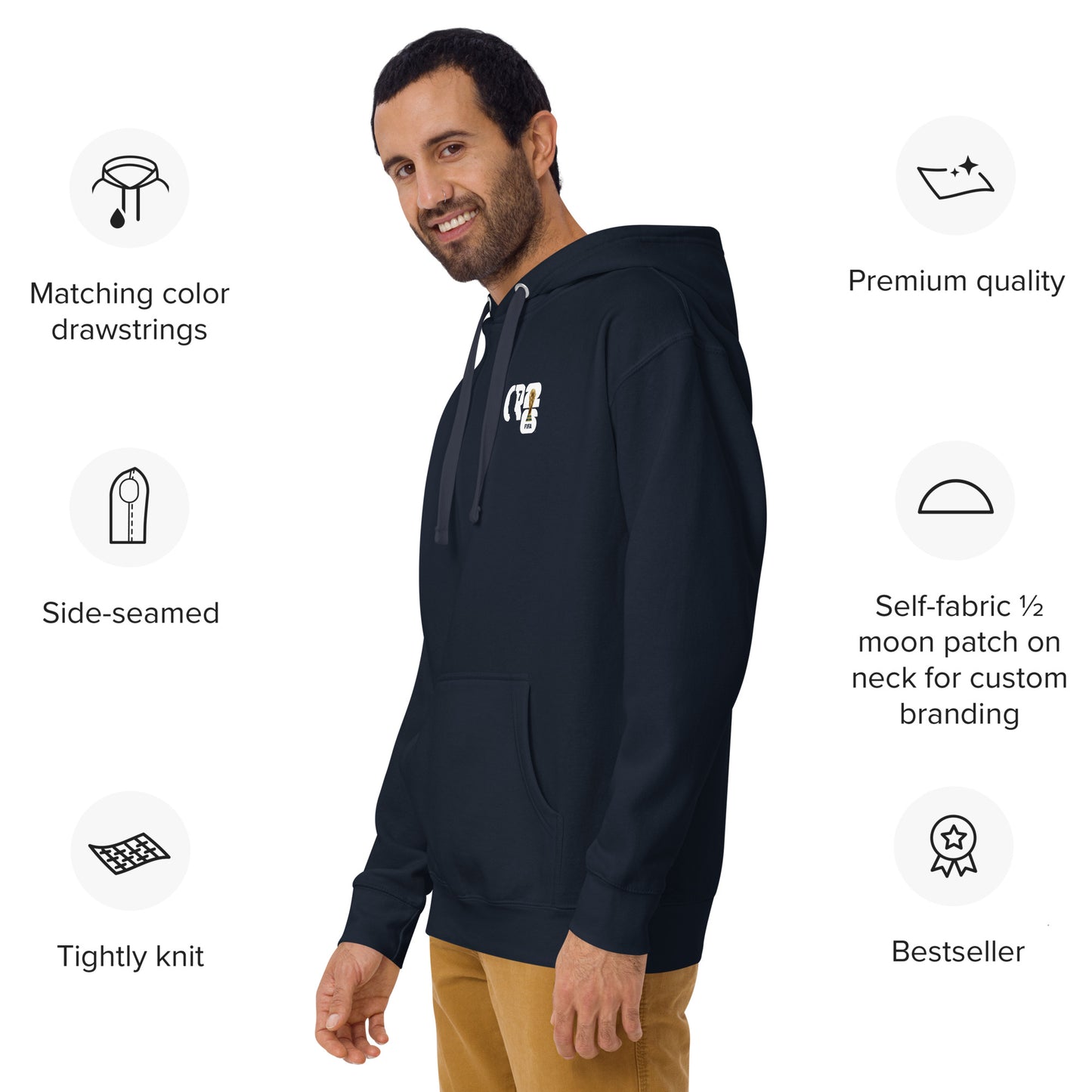 Pull à capuche CR7 Cristiano Ronaldo bleu marine – football
