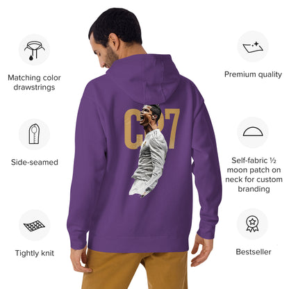 Pull à capuche CR7 Cristiano Ronaldo violet dos – imprimé Ronaldo