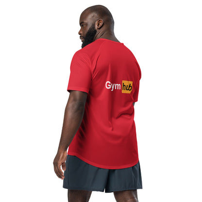 Maillot de sport Gym Rat rouge dos - logo Gym Hub