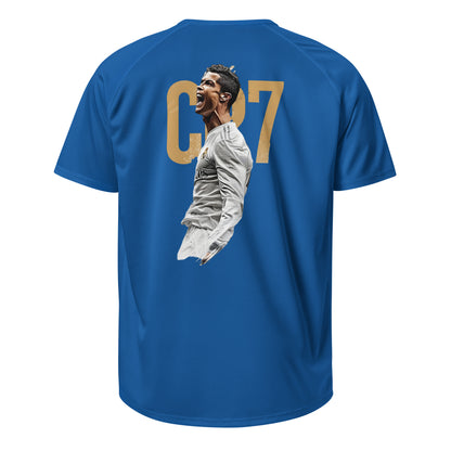 Maillot CR7 Cristiano Ronaldo bleu roi dos – imprimé Ronaldo