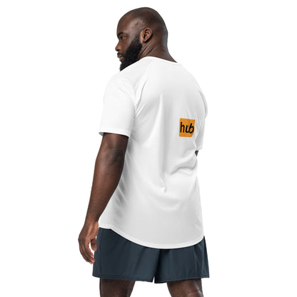 Maillot de sport Gym Rat blanc dos - logo Gym Hub